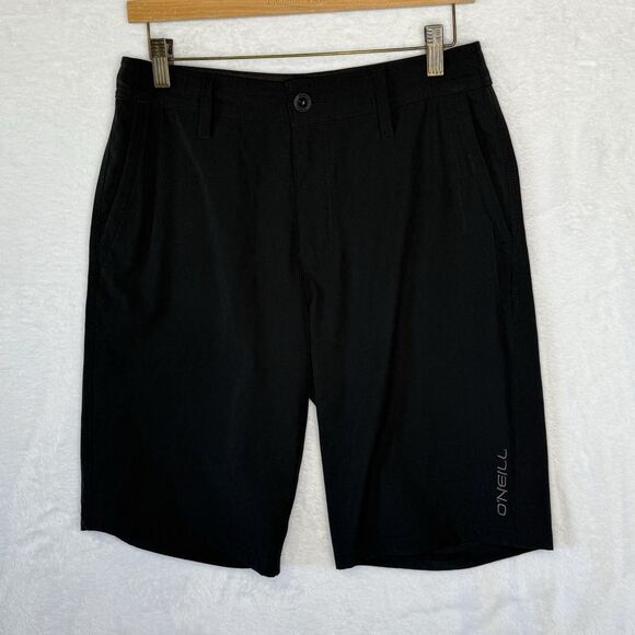 O'neill Hybrid Shorts Mens 29 Black Board Shorts Beach 11" Summer Surf - Picture 1 of 16